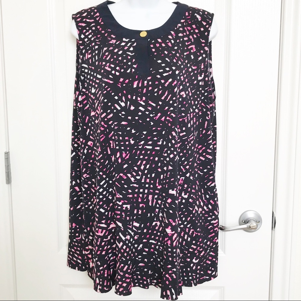Ellen Tracy Printed Sleeveless Blouse